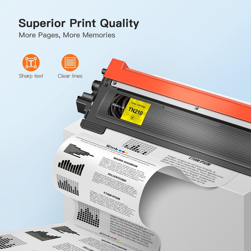 E-Z Ink Compatible Toner Cartridge Replacement for Brother TN210 TN-210 to use with HL-3040CN HL-3070CW HL-3075CW DCP-9010CN MFC-9010CN MFC-9320CW (2 Black, 1 Cyan, 1 Magenta, 1 Yellow) 5 Pack - Image 3